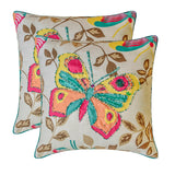 Butterfly Flutter - Pink Cotton Throw Cushion Cover
