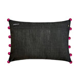 Parrot Parade - Black Velvet Lumbar Pillow Cover