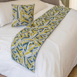 Abstract Array - Cotton Chartreuse Decorative Bed Runner and Cushion Cover