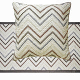 Chevron Cascade - Cotton White Decorative Bed Runner and Cushion Cover