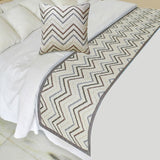 Chevron Cascade Decorative Bed Runner and Cushion Cover