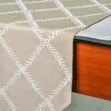 Marlowe Beige - Beige Jacquard Decorative Table Runner