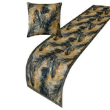 Mystic Palms - Satin Green Decorative Bed Runner and Cushion Cover