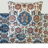 Noori - Velvet Blue Decorative Bed Runner and Cushion Cover