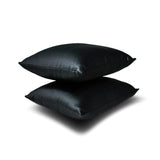 Black Slub Satin - Black Satin Throw Cushion Cover Pack of 2