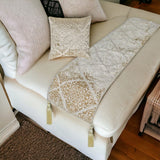 Mabel Ivory - Velvet Ivory Decorative Bed Runner and Cushion Cover