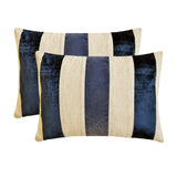 Swathe Navy - Blue Velvet Lumbar Pillow Cover