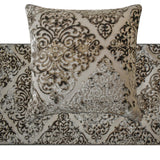 Mabel Gray - Velvet Gray Decorative Bed Runner and Cushion Cover