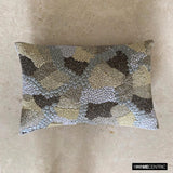 Dreamscape - Grey Silk Lumbar Pillow Cover
