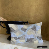 Dreamscape - Grey Silk Lumbar Pillow Cover
