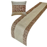 Velvet Twists - Velvet Brown Decorative Bed Runner and Cushion Cover