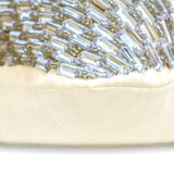 Diamond Radiance - Silver & Clear Art Silk Lumbar Pillow Cover