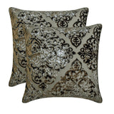Damask Spell Gray - Gray Velvet Throw Cushion Cover