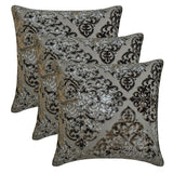 Damask Spell Gray - Gray Velvet Throw Cushion Cover