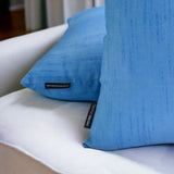 Light Blue Luxury - Blue Silk Throw Cushion Cover Pack of 2