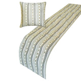Timeless Stripes - Velvet Gray, Blue Decorative Bed Runner and Cushion Cover