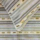 Timeless Stripes - Velvet Gray, Blue Decorative Bed Runner and Cushion Cover