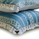 Needlework - Blue Cotton Throw Cushion Cover