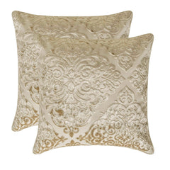 Damask Spell Ivory - Ivory Velvet Throw Cushion Cover
