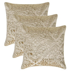 Damask Spell Ivory - Ivory Velvet Throw Cushion Cover
