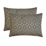 Interface - Brown Jacquard Lumbar Pillow Cover