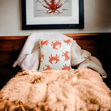 Crab Claw - Coral Cotton Throw Cushion Cover