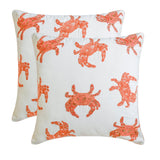 Crab Claw - Coral Cotton Throw Cushion Cover