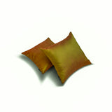 Green & Orange Luxury - Green & Orange Art Silk Throw Cushion Cover Pack of 2