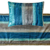 Cerulean Ombre - Velvet Blue Decorative Bed Runner and Cushion Cover