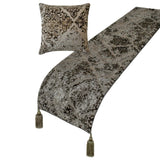 Mabel Gray - Velvet Gray Decorative Bed Runner and Cushion Cover
