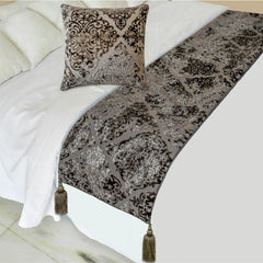Mabel Gray Decorative Bed Runner and Cushion Cover