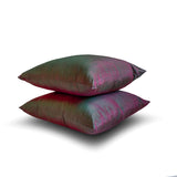 Green Fuchsia Luxury - Green & Fuchsia Silk Throw Cushion Cover Pack of 2