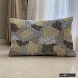 Dreamscape - Grey Silk Lumbar Pillow Cover