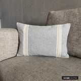 Pearl Gleam - Grey Jute Lumbar Pillow Cover