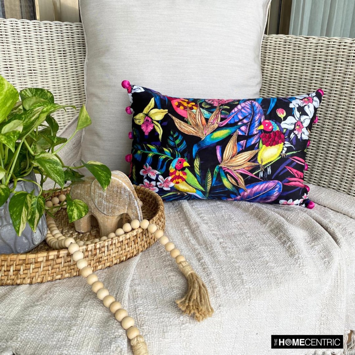 Parrot Parade Lumbar Pillow Cover