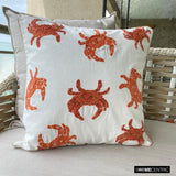 Crab Claw - Coral Cotton Throw Cushion Cover
