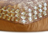 Crystal Antique - Gold Velvet Lumbar Pillow Cover
