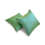 Aqua Yellow Luxury - Aqua Art Silk Throw Cushion Cover Pack of 2