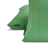 Aqua Yellow Luxury - Aqua Art Silk Throw Cushion Cover Pack of 2