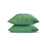 Aqua Yellow Luxury - Aqua Art Silk Throw Cushion Cover Pack of 2