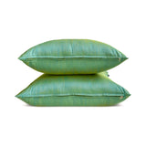 Aqua Yellow Luxury - Aqua Art Silk Throw Cushion Cover Pack of 2