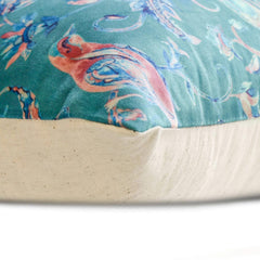 Birdsong Embrace - Blue Velvet Throw Cushion Cover