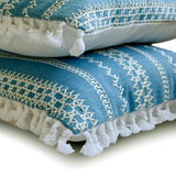 Threadwork - Blue Cotton Lumbar Cushion Cover
