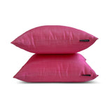 Fuchsia Pink Luxury - Fuchsia Art Silk Throw Cushion Cover Pack of 2