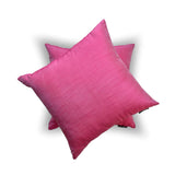 Fuchsia Pink Luxury - Fuchsia Art Silk Throw Cushion Cover Pack of 2