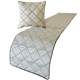 Delilah - Satin Ivory White Decorative Bed Runner and Cushion Cover