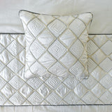 Delilah - Satin Ivory White Decorative Bed Runner and Cushion Cover
