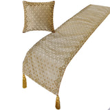 Auric Gem - Velvet Gold Decorative Bed Runner and Cushion Cover