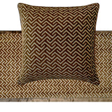 Linked Chevron - Velvet Brown Decorative Bed Runner and Cushion Cover