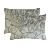 Glimmer Shards - Silver Velvet Lumbar Pillow Cover